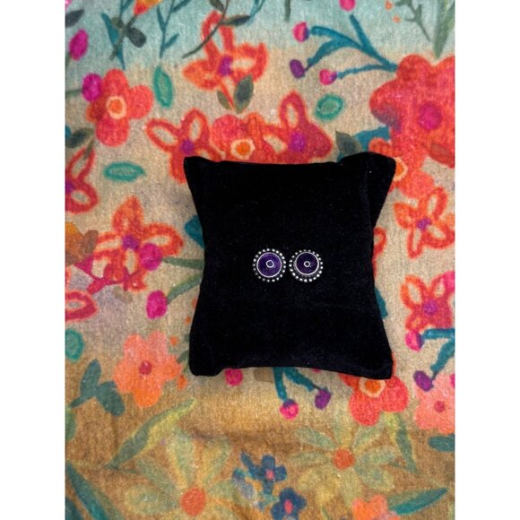 Amethyst Sterling Silver Earrings - Picture 2 of 3